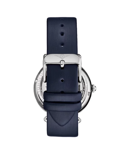 Женские часы Stuhrling Legacy из синей кожи, серебристый циферблат, круглые часы диаметром 45 мм blue