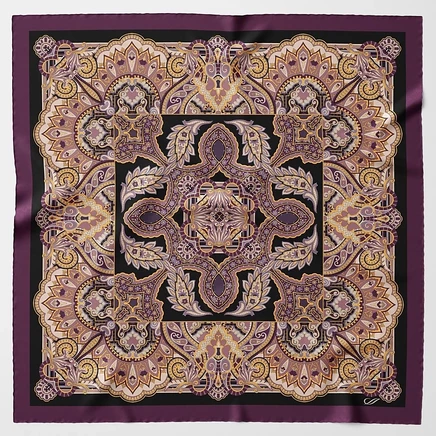 Женский шелковый платок Elizabetta Malta, фиолетовый