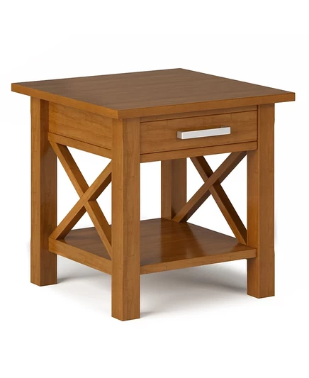 Кухонный стол Simpli Home Kitchener из массива дерева коричневый