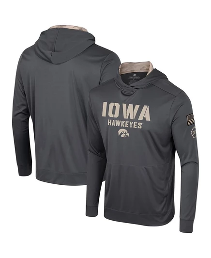 Мужская худи-футболка Colosseum Iowa Hawkeyes OHT, серая