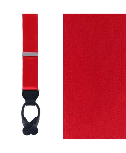 Однотонные шелковые подтяжки на пуговицах TRAFALGAR Trafalgar Dutton red