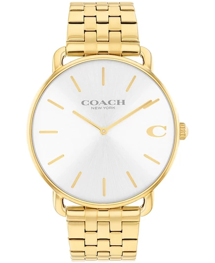 Мужские часы coach elliot сталь, 43 мм, золотистые