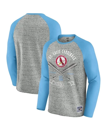 Мужская футболка Fanatics Raw Edge Raglan St. Louis Cardinals, серая