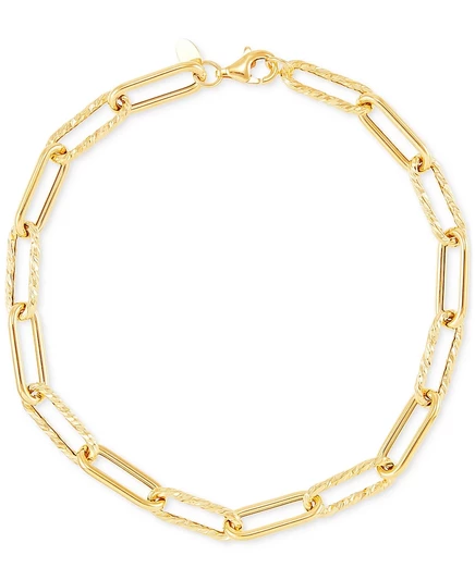 Браслет Italian Gold Paperclip, 14 карат, золотой