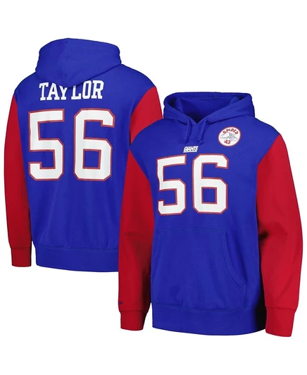 Мужское худи Mitchell & Ness Lawrence Taylor Giants, синее