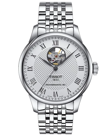 Мужские швейцарские автоматические часы Tissot Le Locle Powermatic 80 с открытым сердцем, браслет из нержавеющей стали, 39 мм