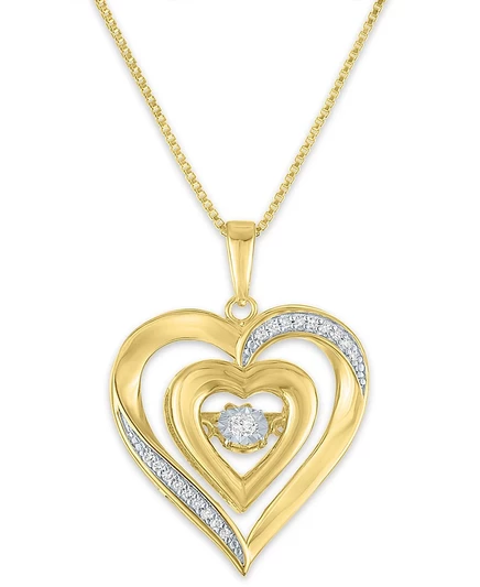 Подвеска Macy's сердце с бриллиантом 1/10 карат, золотая