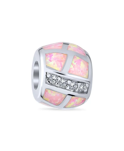 Шарм для браслета Bling Jewelry Geometric CZ Opal, розовый
