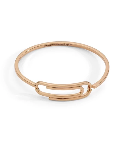 Женский жесткий браслет Alex and Ani «Скрепка», золотистый