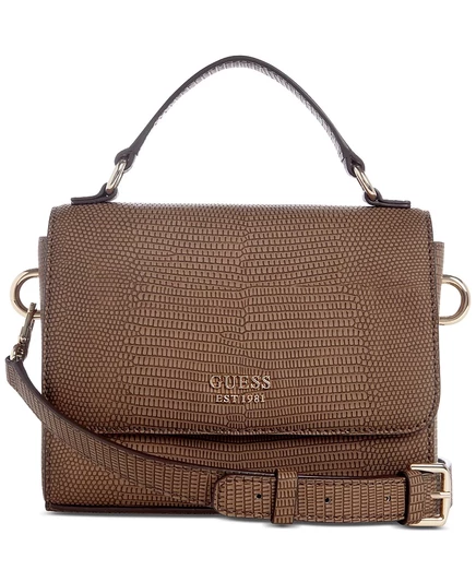Женская сумка Guess Lyndi mini с верхней ручкой, коричневая