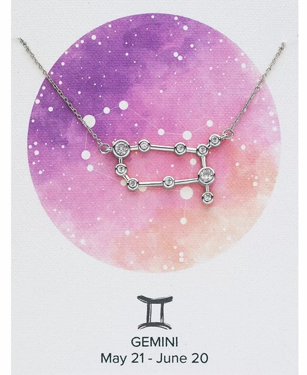 Колье Sterling Forever When Stars Align, Близнецы, серебро