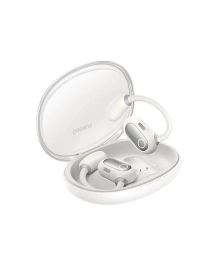 Наушники Baseus с открытыми ушами Настоящие беспроводные наушники Bluetooth 5.3 с открытыми ушами Спортивные наушники белого цвета