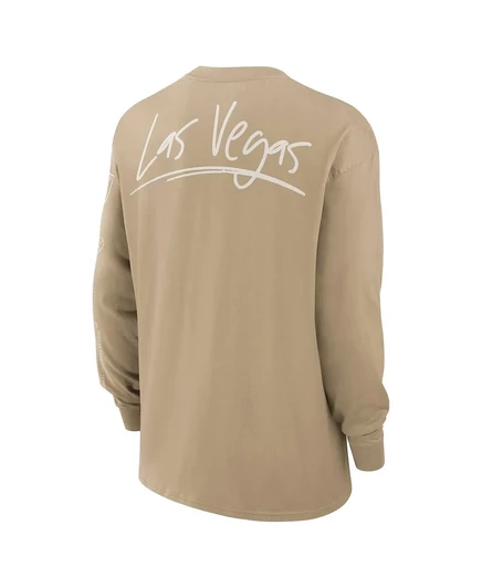 Мужская коричневая футболка Nike Las Vegas Raiders Essential Statement Max90 с длинным рукавом tan