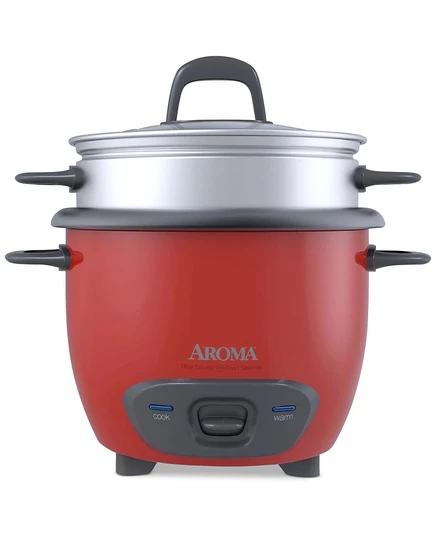 Рисоварка Aroma ARC-743-1NGR на 6 чашек (≈1,4 л), красная