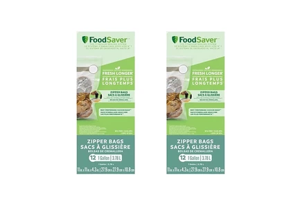 Вакуумные пакеты FoodSaver 3,8 л, 12 шт. (уп. 2), прозрачные