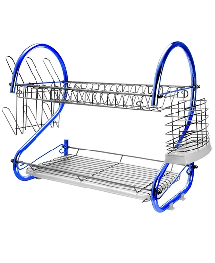 Сушилка для посуды Megachef 16″ двухъярусная, синяя
