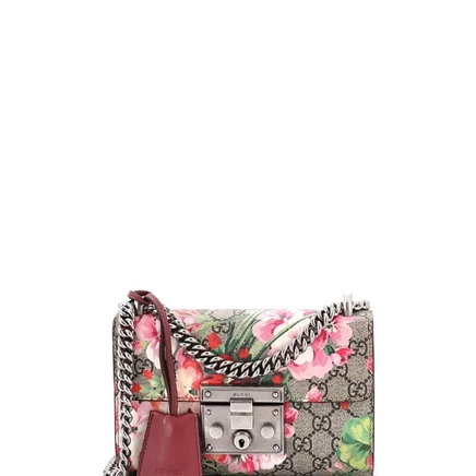 Женская сумка Pre-Owned Gucci Padlock Blooms, коричневая