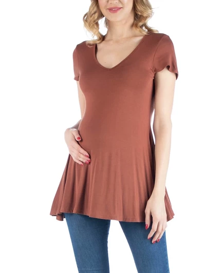 Туника 24seven Comfort Apparel для беременных, коричневая