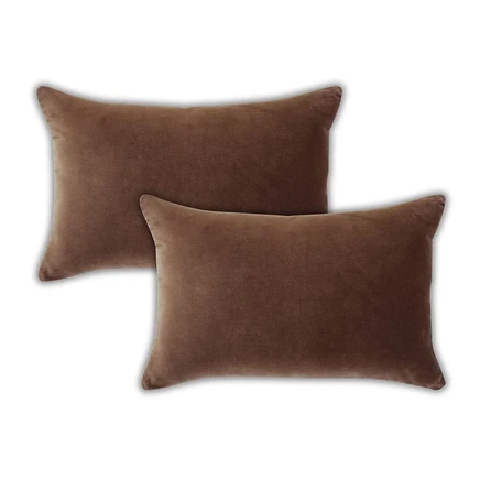 Наволочки IHI Home Stella 36×51 см велюровые, набор 2 шт., охра