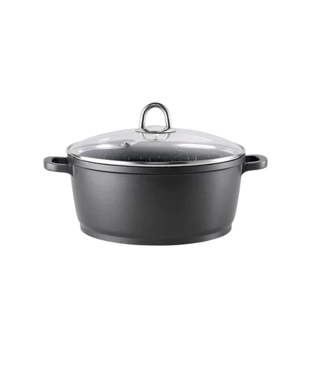 Кастрюля литая алюминиевая Cuisinepro Granite 4,3 л, черная