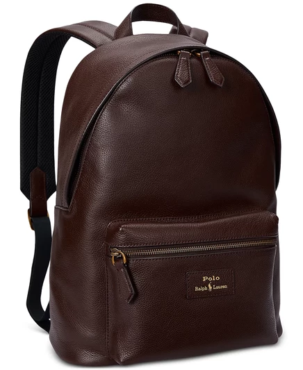 Мужской рюкзак из натуральной кожи Polo Ralph Lauren dark brown