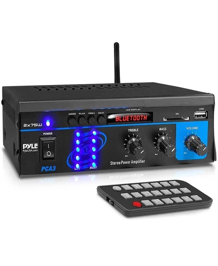 Стереоусилитель Pyle 150 Вт с Bluetooth и USB, черный