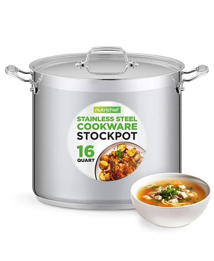 Кастрюля NutriChef 15 л нерж., индукционная, серебристая