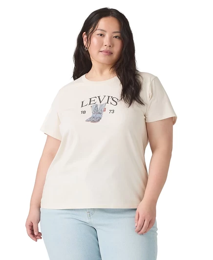 Женская футболка Levi's с принтом, кремовая
