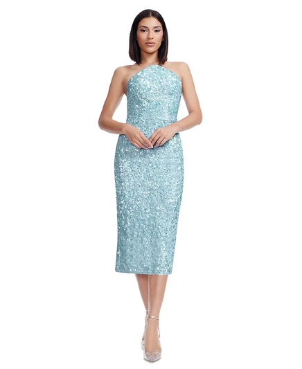 Бандажное платье Dress the Population Etta бюстье, синее