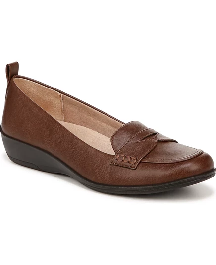 Мокасины-слипоны dark tan faux leather