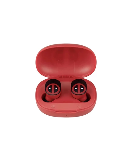 Наушники eKids Marvel Deadpool Bluetooth True Wireless с чехлом для зарядки красного цвета