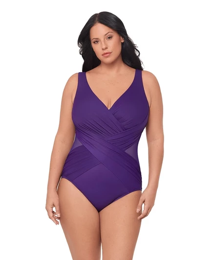 Женский слитный купальник Miraclesuit утягивающий, фиолетовый