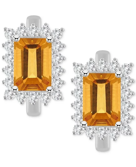 Серьги-кольца Macy's, серебро, цитрин и топаз