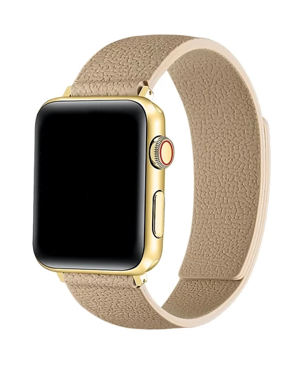 Магнитный силиконовый ремешок Posh Tech Lychee для Apple Watch tan/бежевый