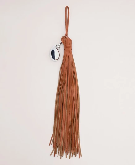 Женский кожаный брелок Mango Tassel, оранжевый