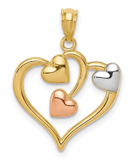 Подвеска macy's three hearts из 14k двухцветного золота