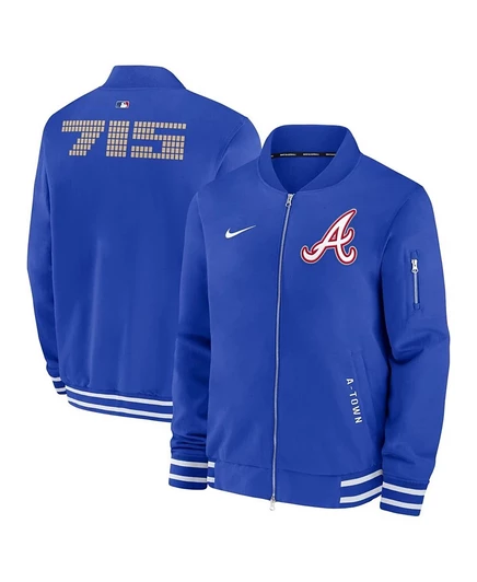 Мужская бомбер-куртка Nike Braves City Connect, синяя