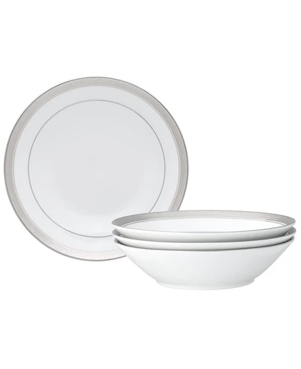 Набор суповых тарелок Noritake Crestwood Platinum, 4 шт., белый