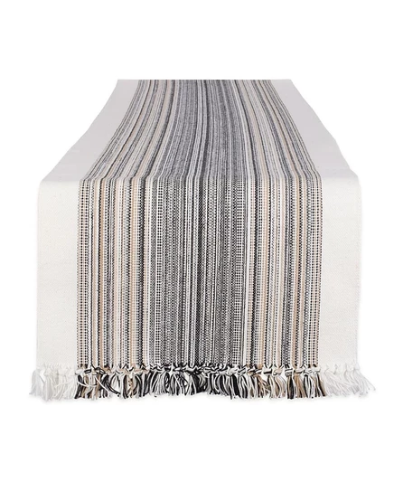Дорожка на стол Design Imports 36×274 см, полосатая, черная