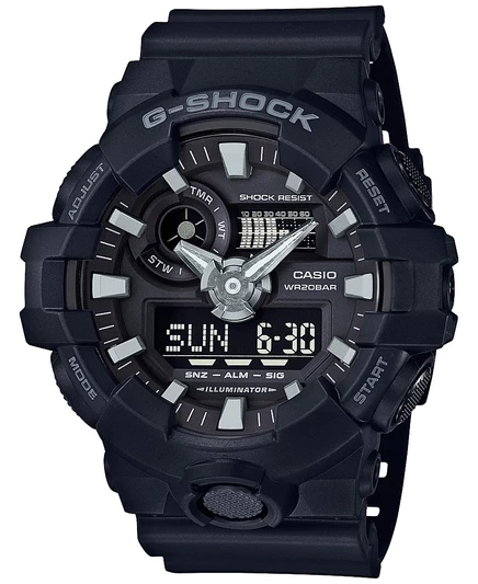 Мужские часы G-Shock GA-700-1B аналогово-цифровые, черные