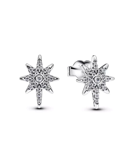  Сверкающие серьги-гвоздики с Северной звездой из чистого серебра sterling silver