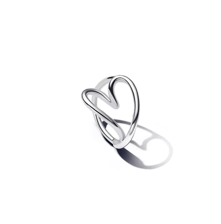  Кольцо из чистого серебра в форме сердца sterling silver
