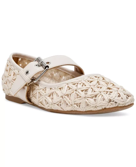  Женские балетки Mary Jane с плетеной пряжкой Mellie ivory raffia