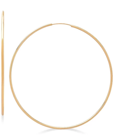 Серьги-кольца Macy's 14k полированные 2-3/8″, золотые