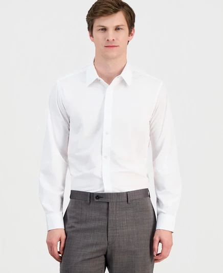 Мужская рубашка Dylan Park Slim Fit стрейч, белая