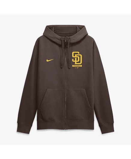 Мужская коричневая толстовка Nike San Diego Padres Prime Time Lockup с капюшоном на молнии коричневого цвета