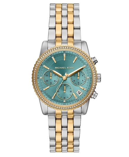 Женские двухцветные часы Michael Kors Bryant Chronograph из нержавеющей стали, 35 мм, многоцветные
