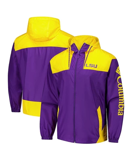 Мужская фиолетовая куртка-ветровка Columbia LSU Tigers Flash Challenger II Omni-Shade на полной молнии от Columbia purple