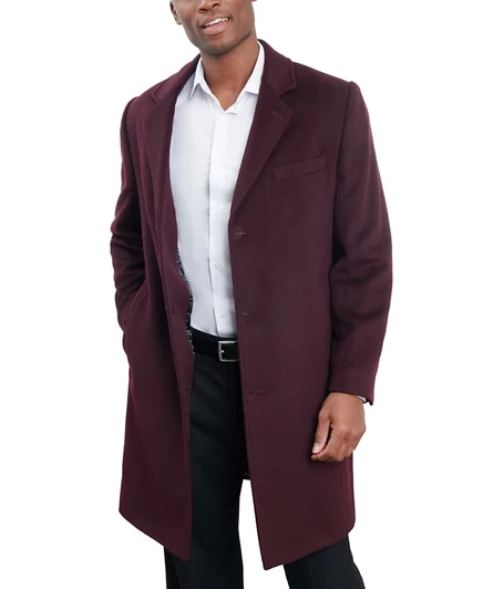 Мужское пальто London Fog Signature из шерстяной смеси, красное