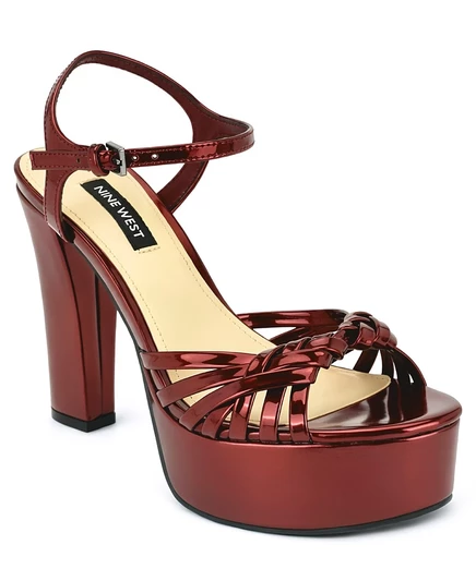 Женские босоножки Nine West Nayya, темно-красные металлизированные
